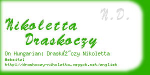 nikoletta draskoczy business card